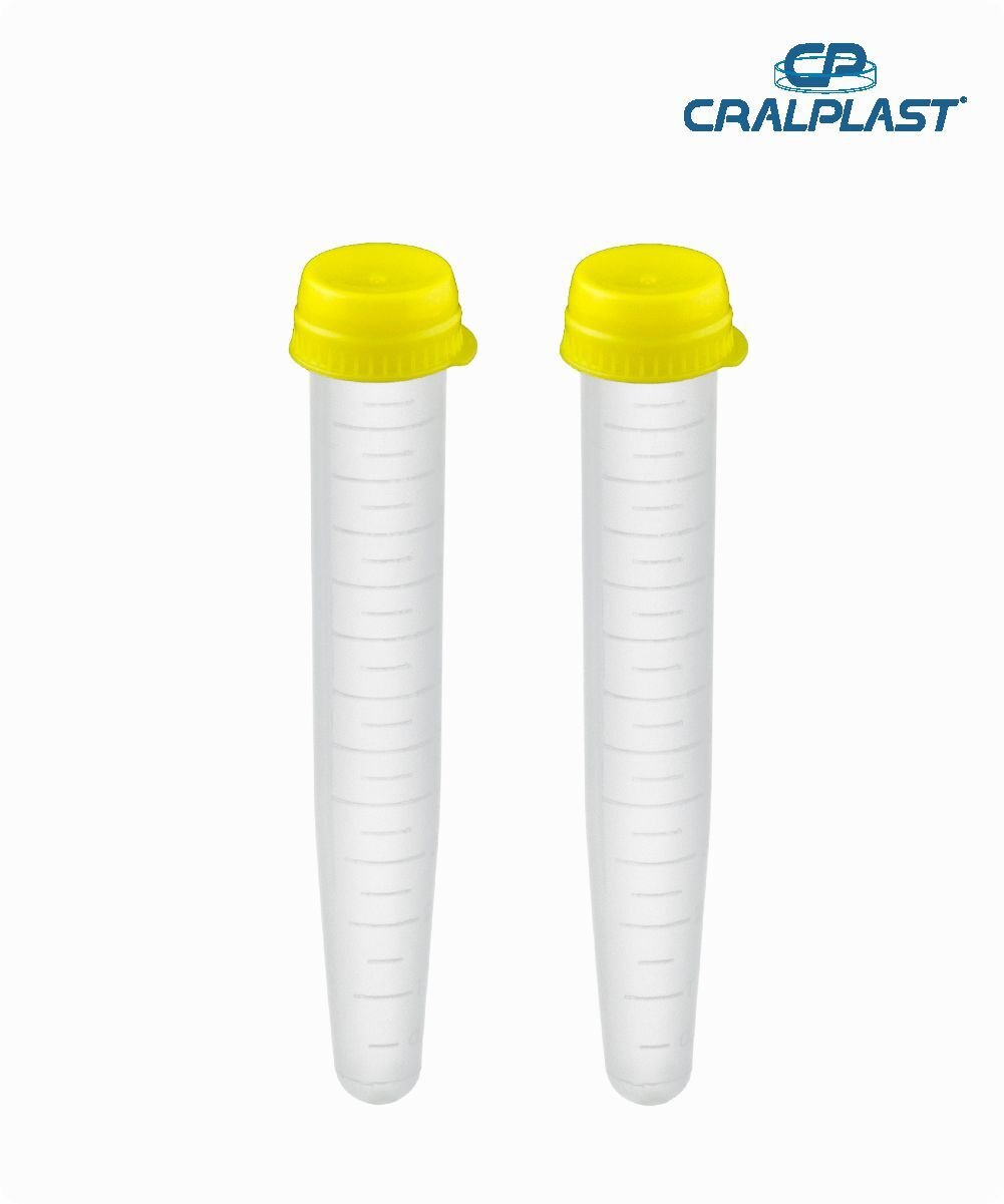 Tubo cônico PP 12mL  com tampa  amarela